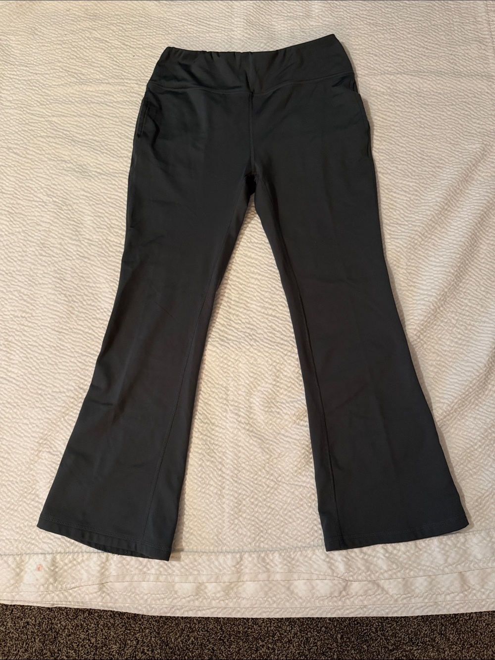 Forest green color Wide-Leg workout pants  with Stretch Waistband